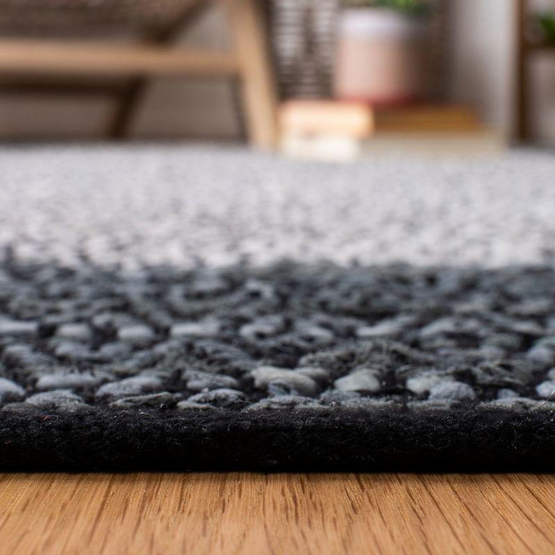 Vintage Leather VTL387 Hand Woven Indoor Area Rug - Light Grey/Charcoal - 6'x6' - Safavieh.
