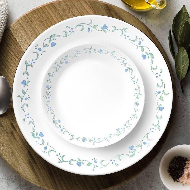 Corelle 16pc Vitrelle Country Cottage Dinnerware Set: Floral Botanical Pattern, Service for 4, Includes Plates & Bowls