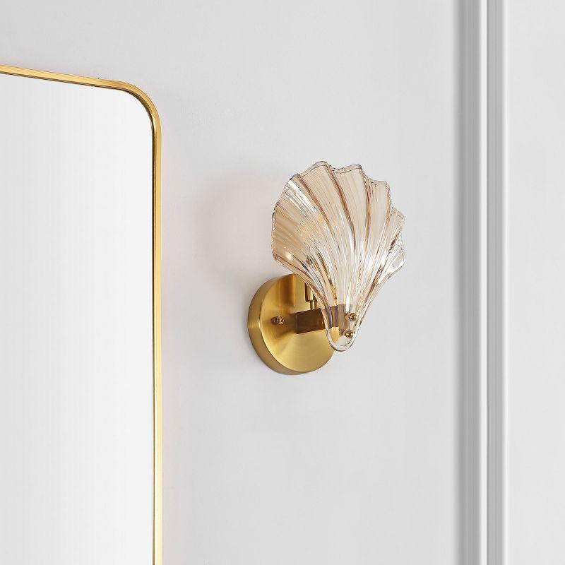 Sirena 5.5" Wall Sconce (Set of 2) - SCN4087 - Amber/Brass - Safavieh