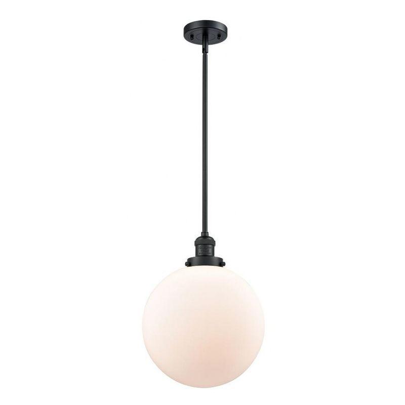 Matte Black Mini Globe Pendant Light with Glass Shade