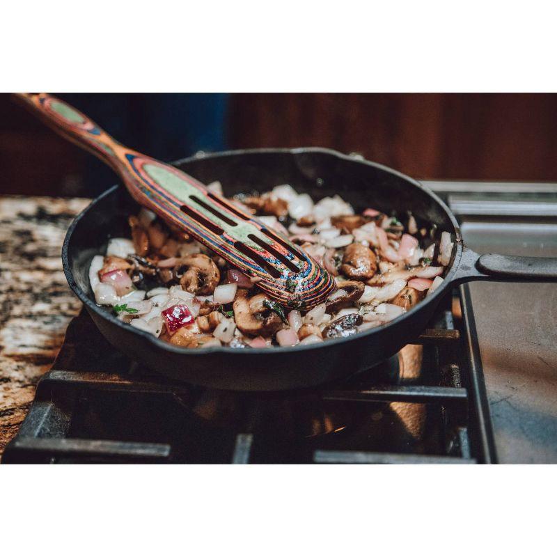 Lehman's Cast Iron Skillet - Nitrogen Hardened Cookware, Tough but Lightweight, No Need to Season, Silicone Safety Handle Included - 12 inch