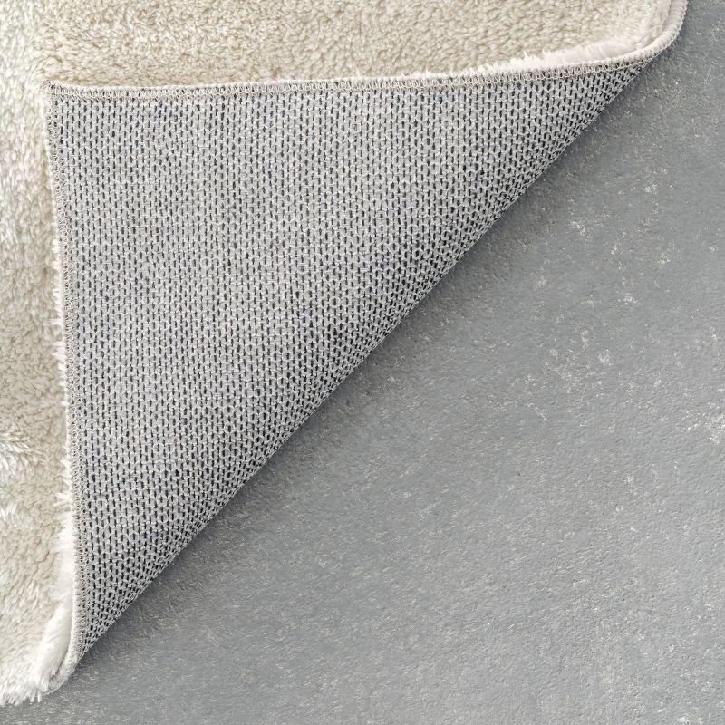 nuLOOM 6' x 9' Cozy Plush SuperiorWash Area Rug, Machine Washable, Non-Slip, Soft Fluffy Shag Carpet for Living Room Bedroom Nursery, Loni Cream