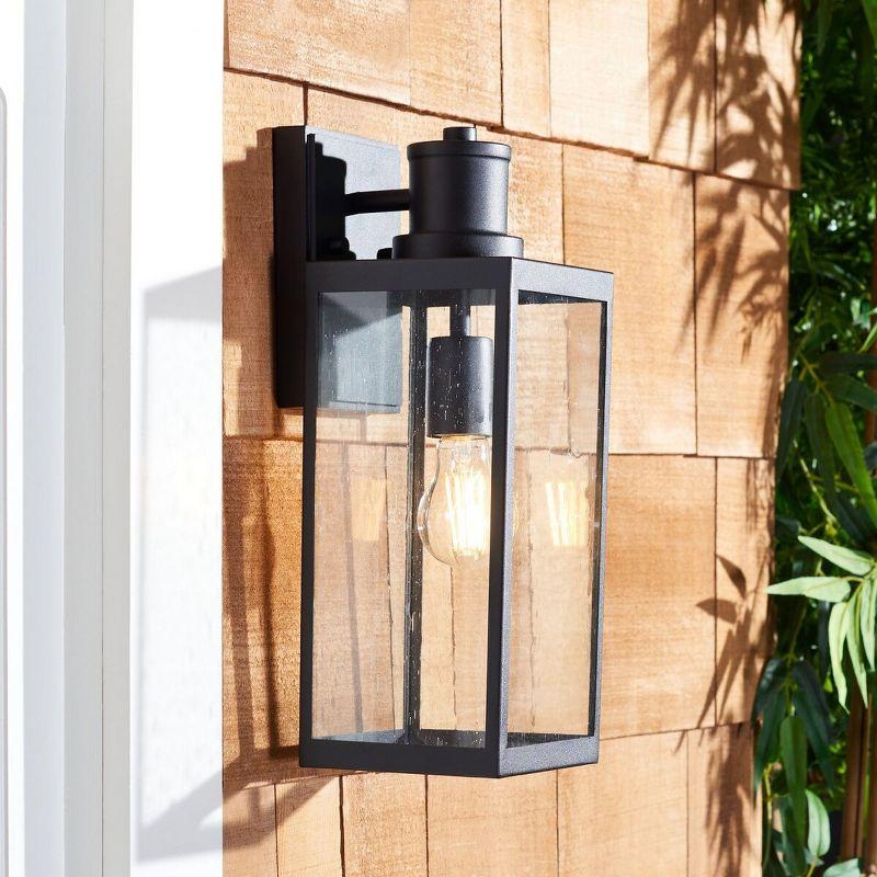 Agni Outdoor Wall Sconce Lights (Set of 2) - Black - Safavieh.