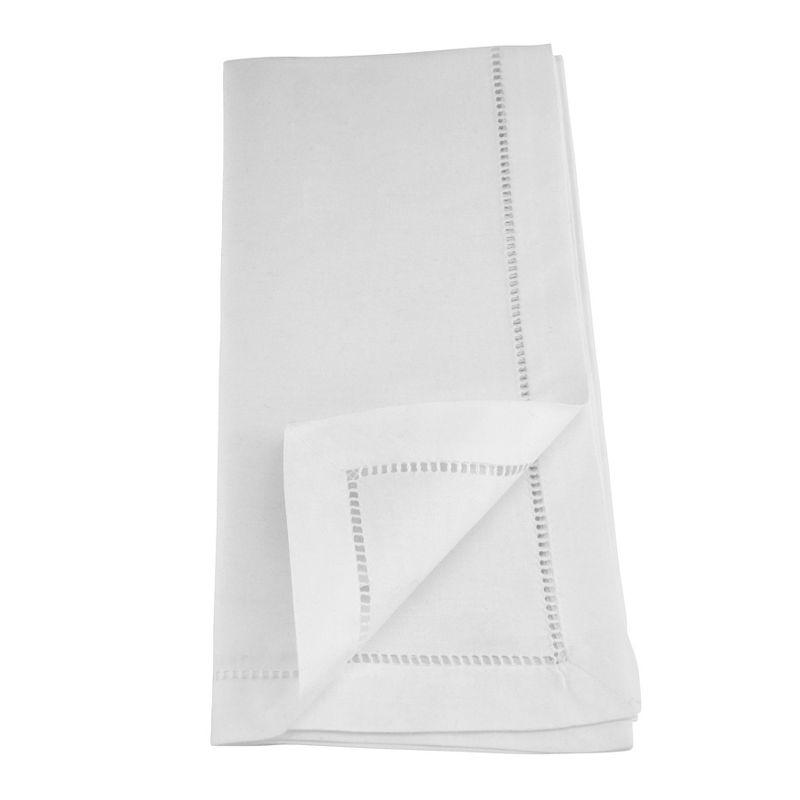 White Cotton Christmas Napkins with Embroidered Berry Branch, Set of 6