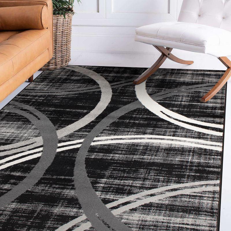 World Rug Gallery Contemporary Abstract Circles Design Area Rug