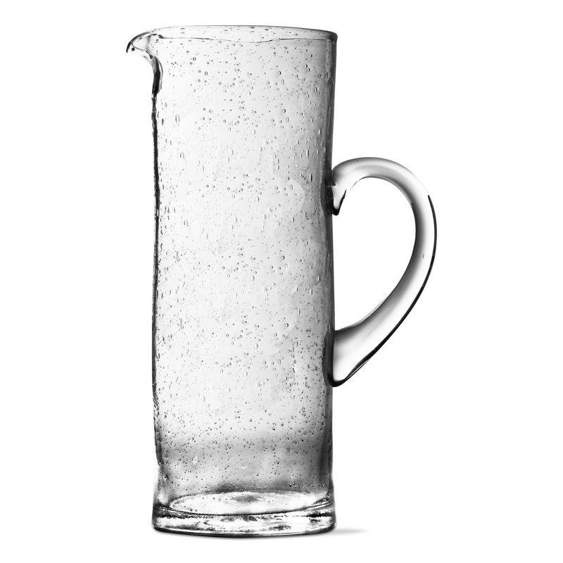 Clear Handcrafted Bubble Glass Tall Pitcher, 68 oz