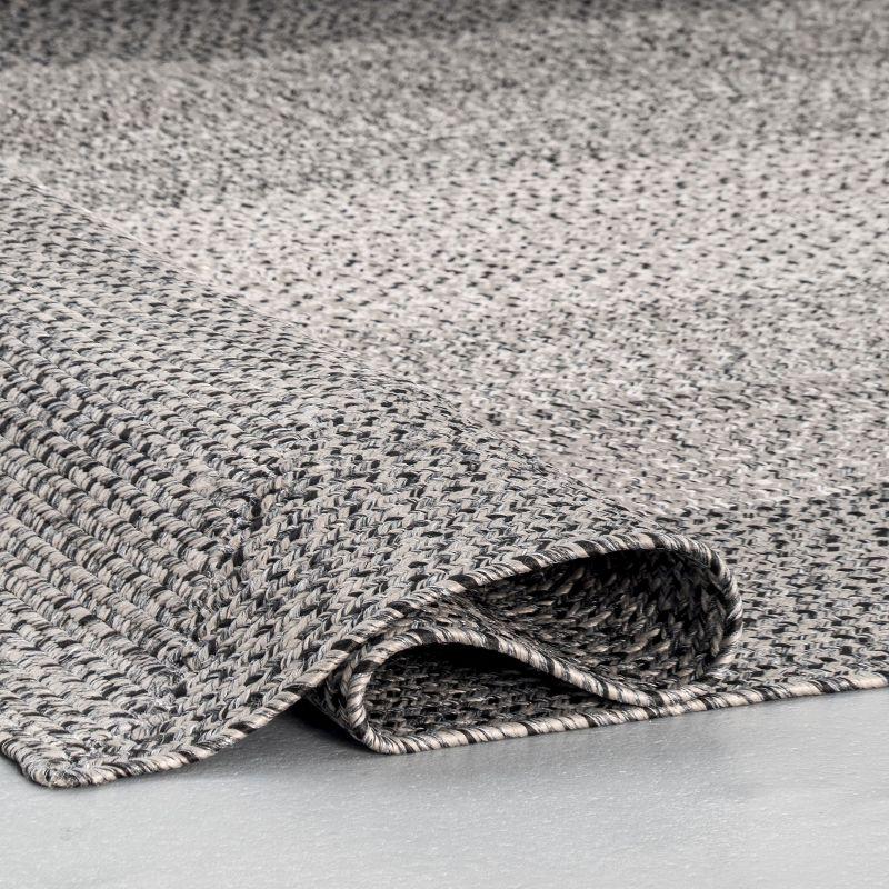 Nuloom Jayda Braided Gradience Indoor/Outdoor Outdoor - Charcoal 5' x 8'