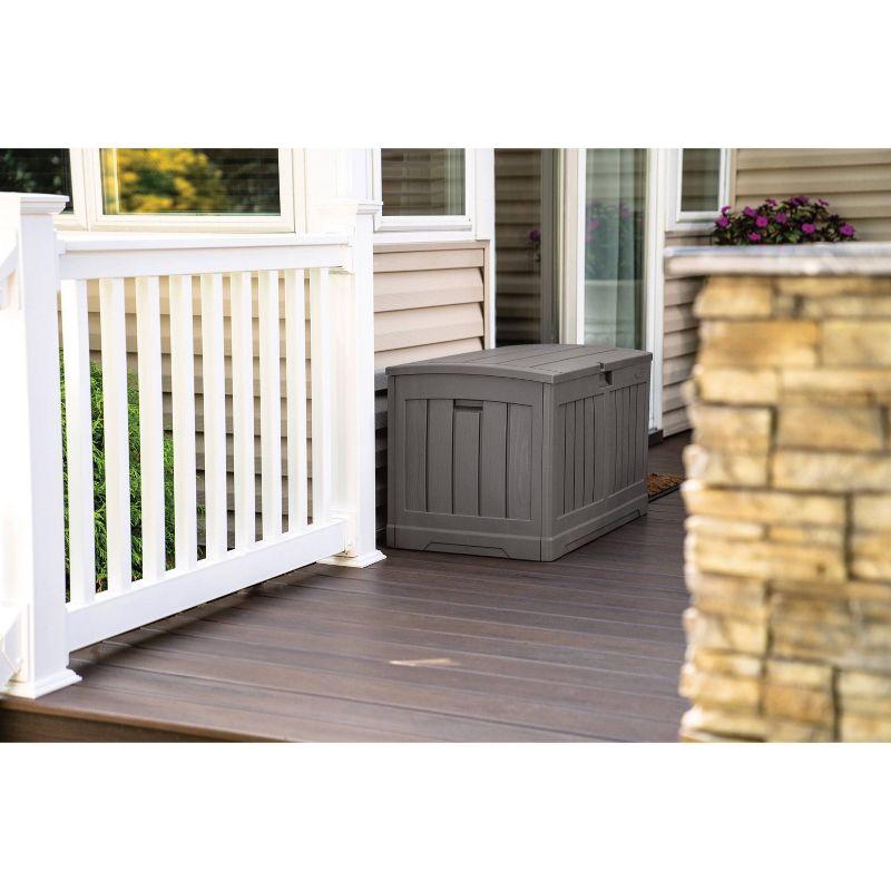 Suncast Suncast 50 Gallon Plastic Deck Box with Molded Lockable Feature for Home, Gray