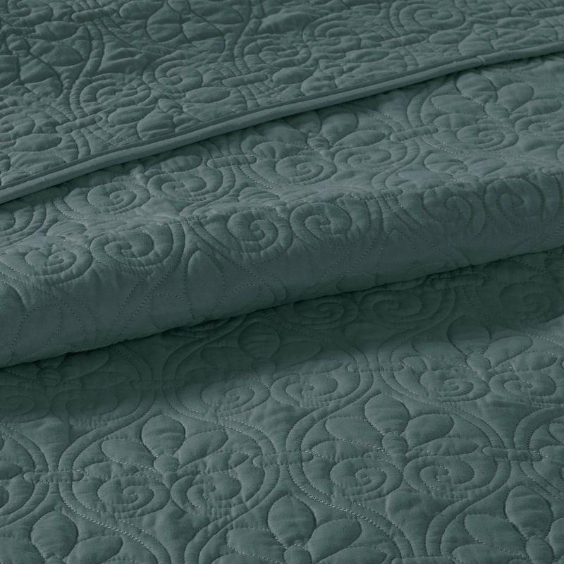 Madison Park 3pc Full/Queen Vancouver Reversible Quilt Set Dark Green