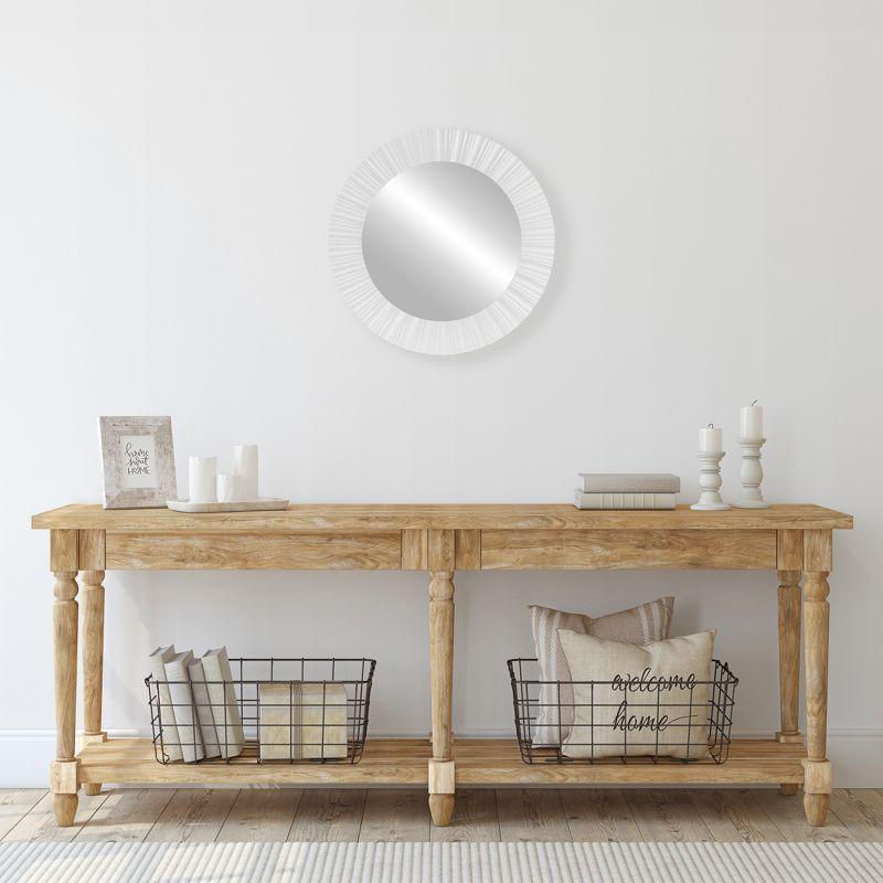 Elegant 20" Contemporary Fluted Round Mirror Wall Decor