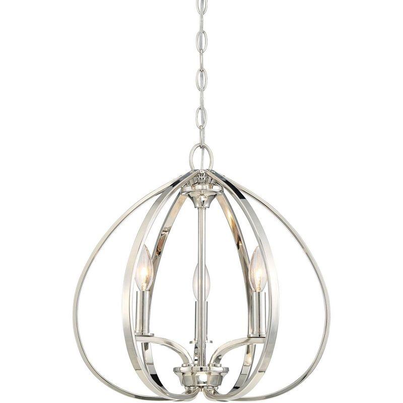 Minka Lavery Polished Nickel Pendant Chandelier 16 1/2" Wide Modern 3-Light Fixture for Dining Room House Foyer Kitchen Entryway