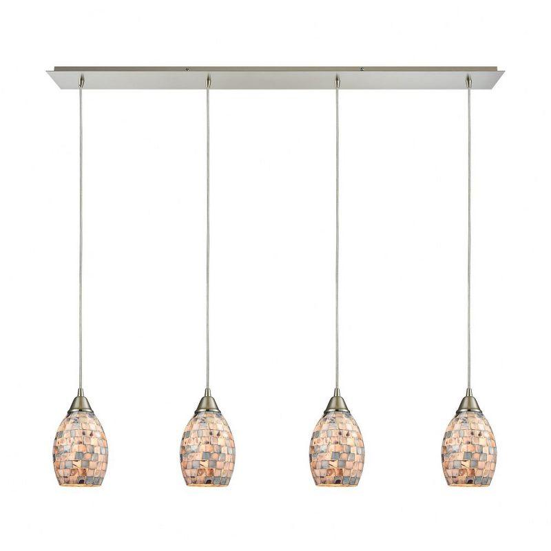 Elk Home Capri 4 - Light Island Pendant Light in  Satin Nickel