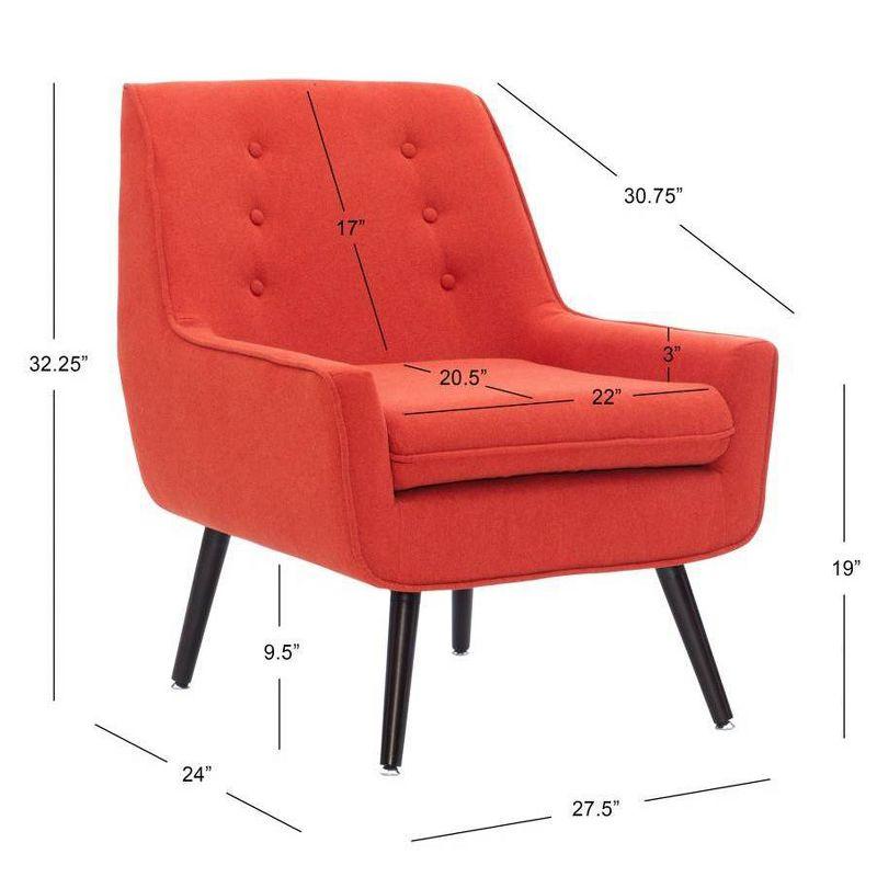Trelis Mid-Century Modern Retro Style Accent Chair Red - Linon: Upholstered, Rubberwood Legs, Foam Cushion