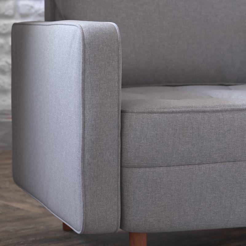 Slate Gray Mid-Century Modern Wood Accent Chair