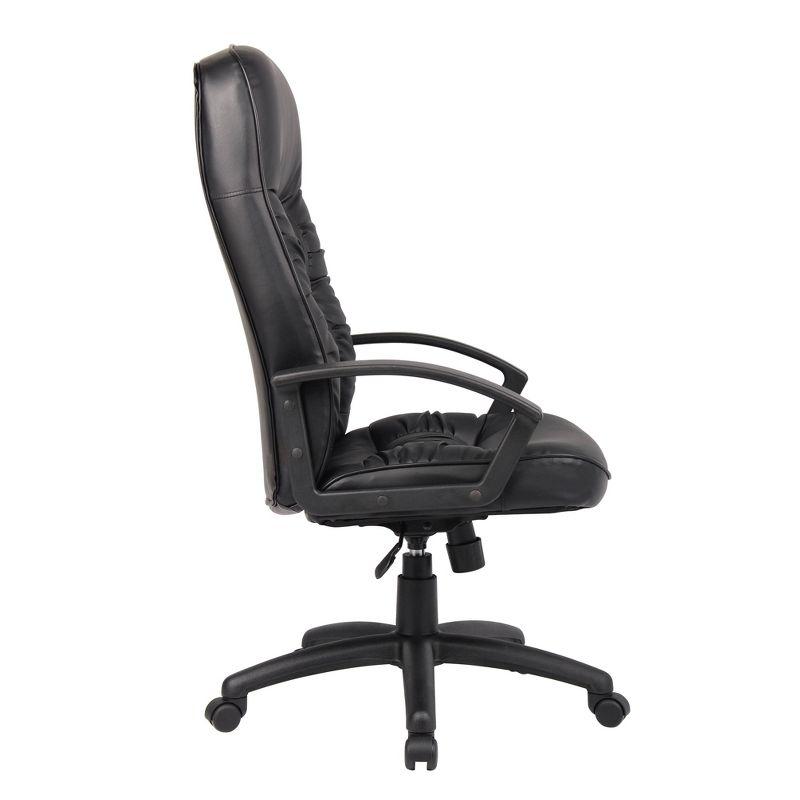 High Back LeatherPlus Chair Black - Boss Office Products: Ergonomic, Adjustable, Swivel, Casters/Wheels