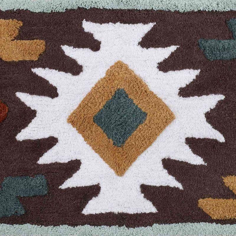 Navajo Dance Multicolor Cotton Bath Rug with Southwest Motif