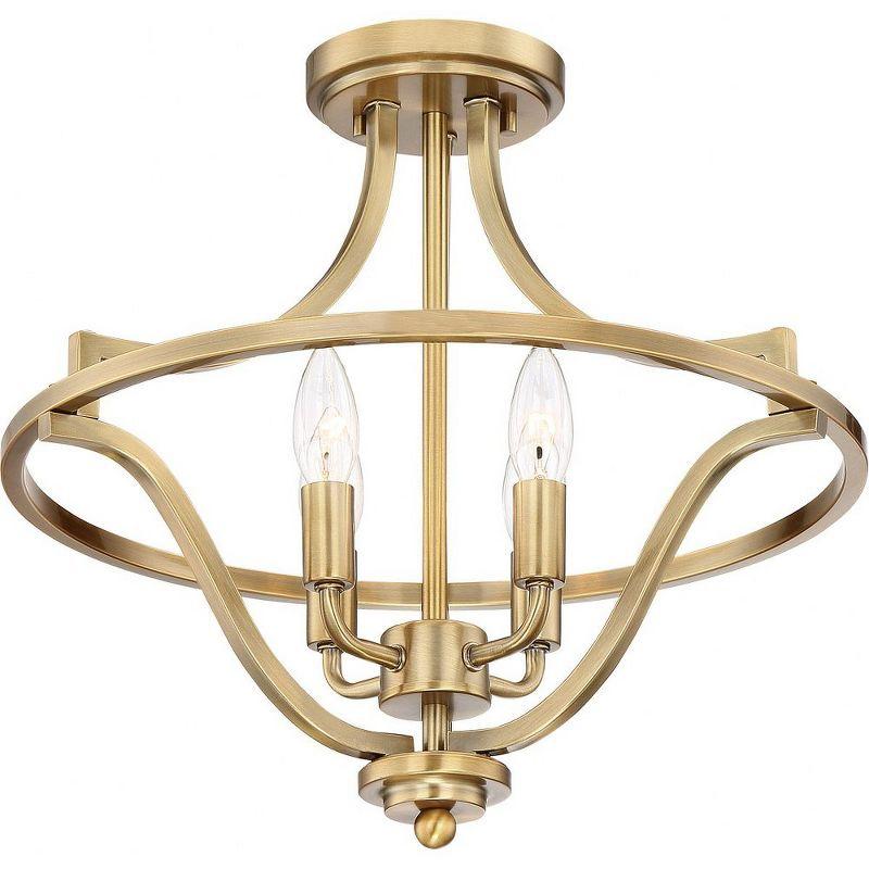 Harvel 16" Weathered Brass Semi-Flush Mount Ceiling Light