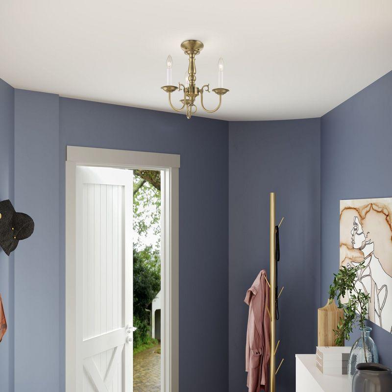 Livex Lighting Williamsburgh 3 - Light Chandelier in  Antique Brass