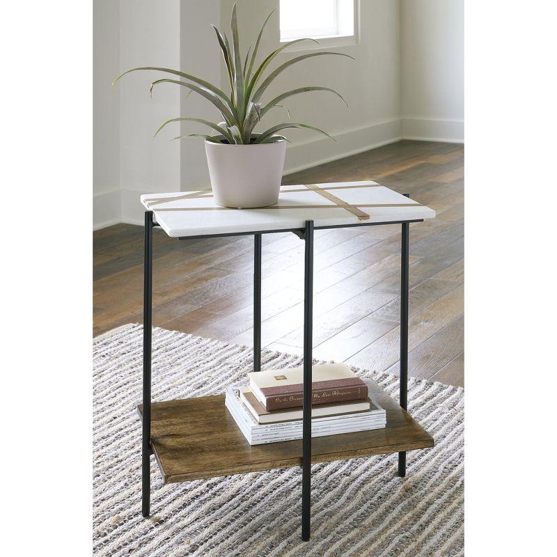 17 Stories Lajoy Marble Top End Table