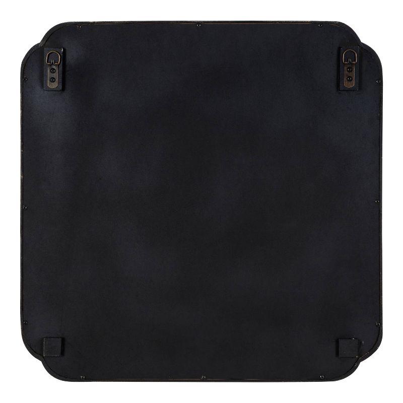 Kate & Laurel All Things Decor 24"x24" Marston Farmhouse Rectangle Wall Mirror Black: Modern Square No Assembly, Wood Frame