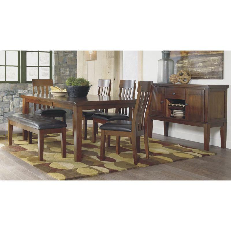 Brown Acacia Wood Extendable Rectangular Dining Table