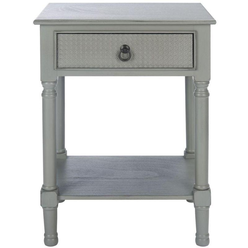 Haines Distressed Grey 22" Rectangular Accent Table with Drawer