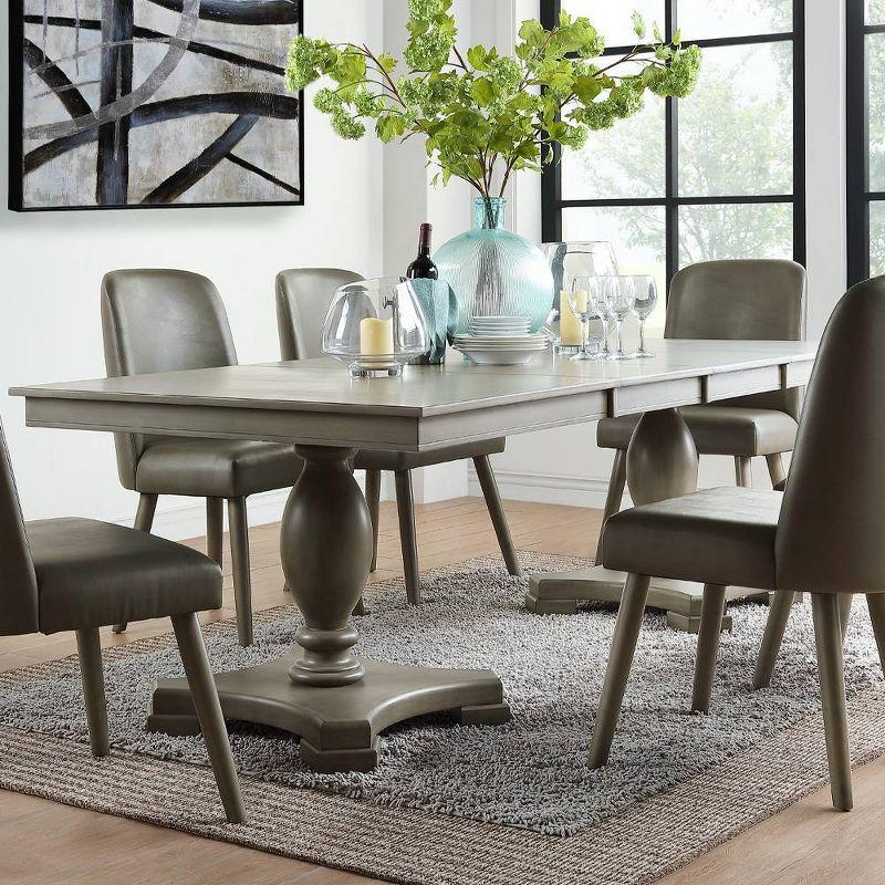 Waylon Transitional Gray Oak Extendable Dining Table