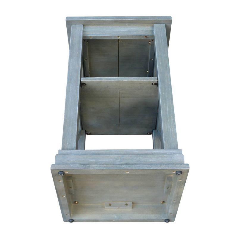 Hampton Accent Table with Shelves Heather Gray/Antique Washed - International Concepts: Solid Wood, Fixed Shelf Storage
