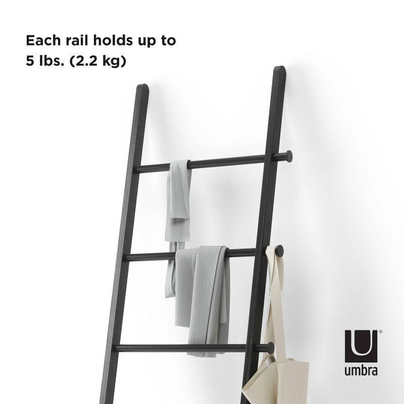 Leana Black Wood and Steel Towel Stand