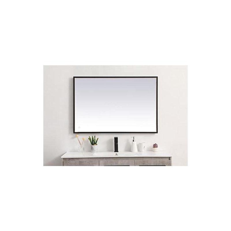 Elegant Lighting Pier 27x30 inch LED Mirror with Adjustable Color Temperature 3000K/4200K/6400K in Black