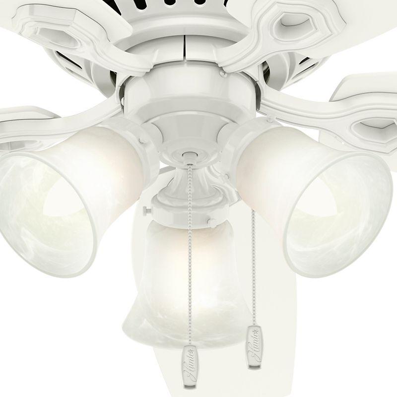 Builder Low Profile 52" 5 - Blade Flush Mount Ceiling Fan with Lights and Pull Chains