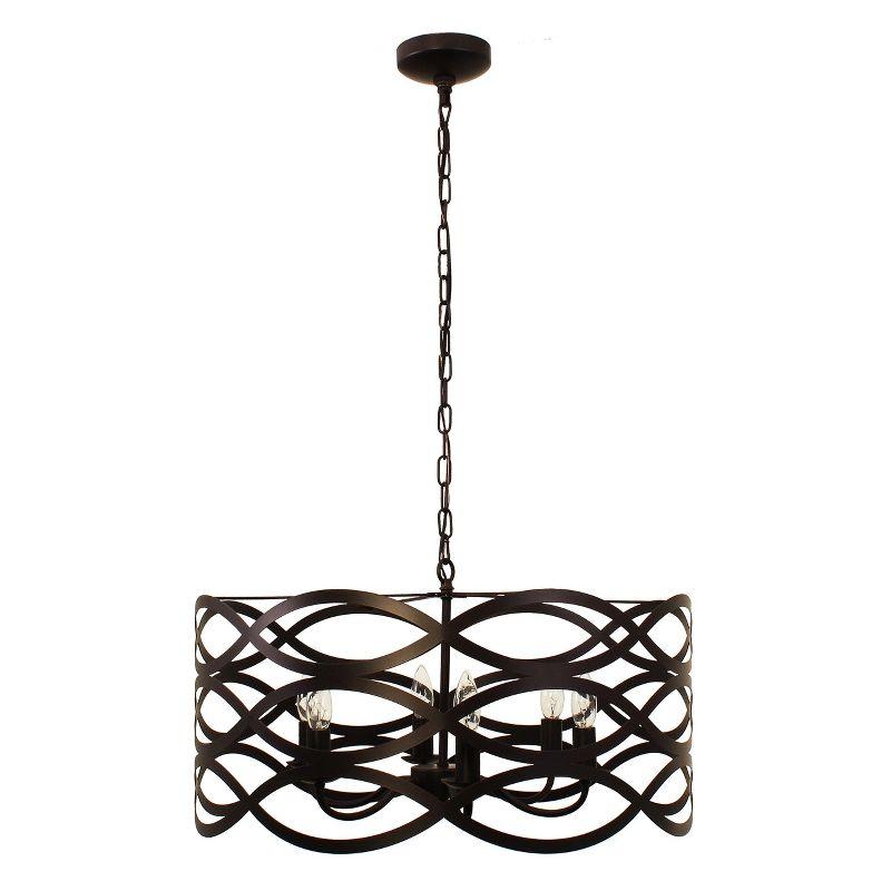 Chloe Lighting Capella Transitional 6 Light Oil Rubbed Bronze Ceiling Pendant 24" Wide