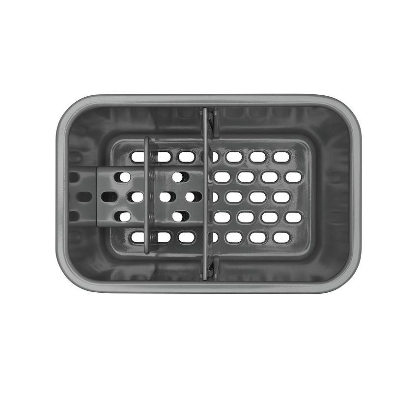 OXO Stainless Steel Sink Caddy: Kitchen Sponge & Dish Brush Holder, Light Silver, Hand Wash, 5.6" Width, 5.5" Height