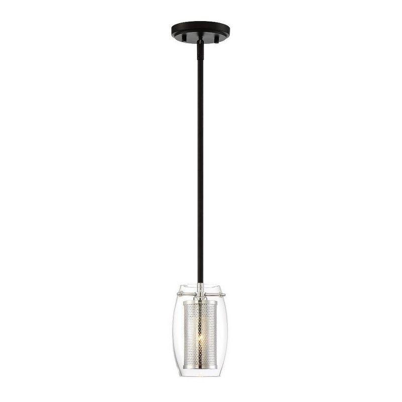 Savoy House Dunbar 1 - Light Pendant in  Matte Black/Polished Chrome