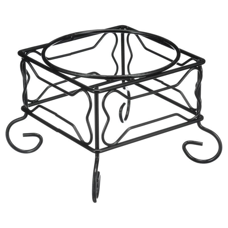 Large Elevated Wrought Iron Stand with Stainless Steel Feeder Bowl