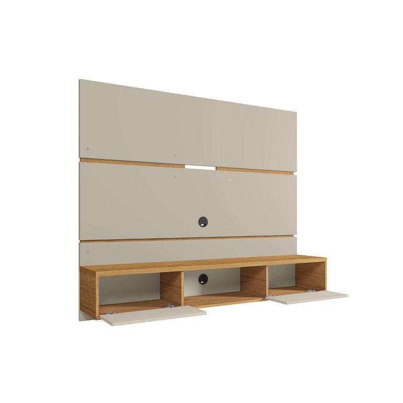 Off White and Cinnamon 68.9'' Floating Wood Entertainment Center