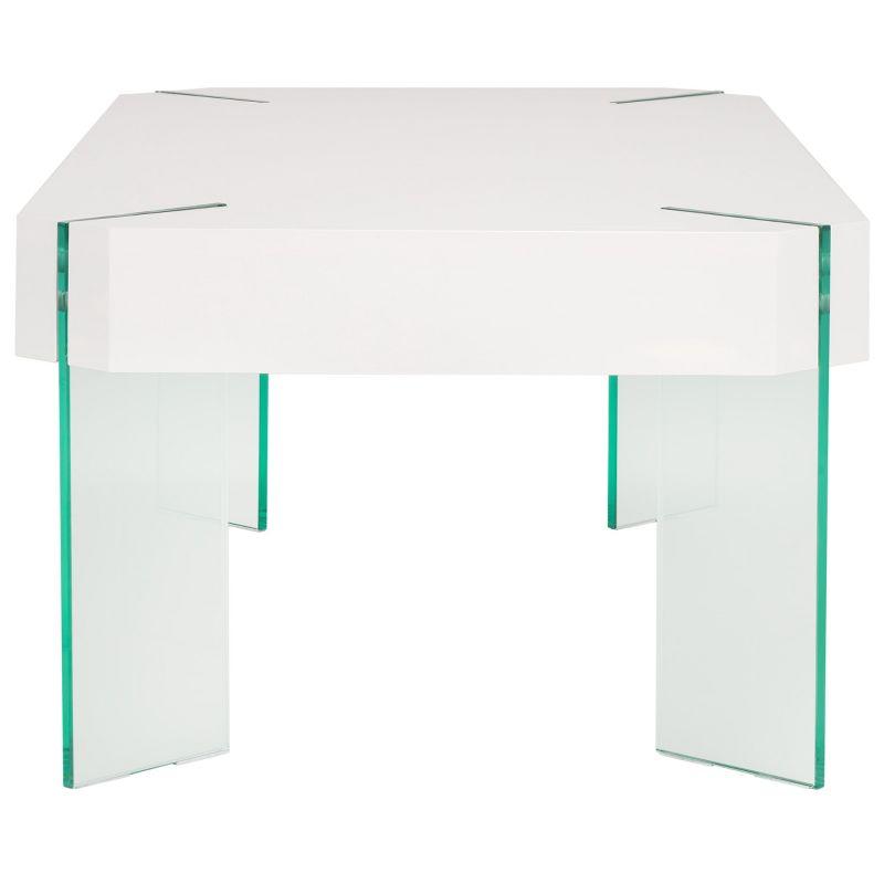 Katelyn Coffee Table - White/Clear - Safavieh
