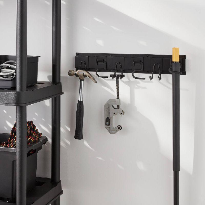 Garage Tool Hook and Rail Kit - Brightroom™: Steel Utility Storage Rack, Garage Organization, Broom Holder, Black