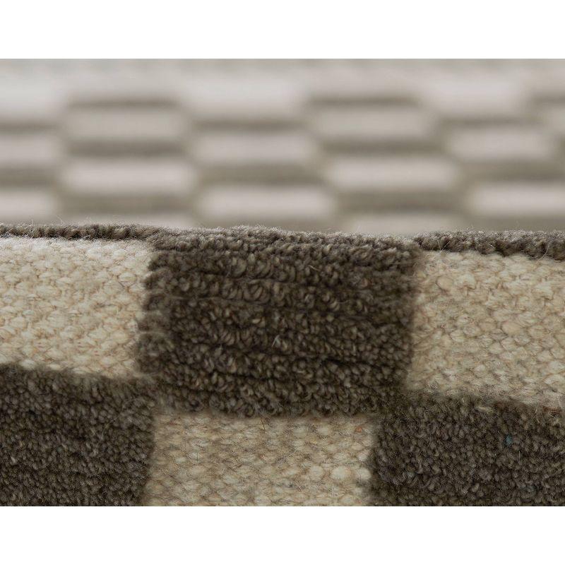 Momeni 5'x8' Willow Check Handwoven Area Rug Charcoal Gray: Wool, Low Pile, Classic Pattern, Indoor Use