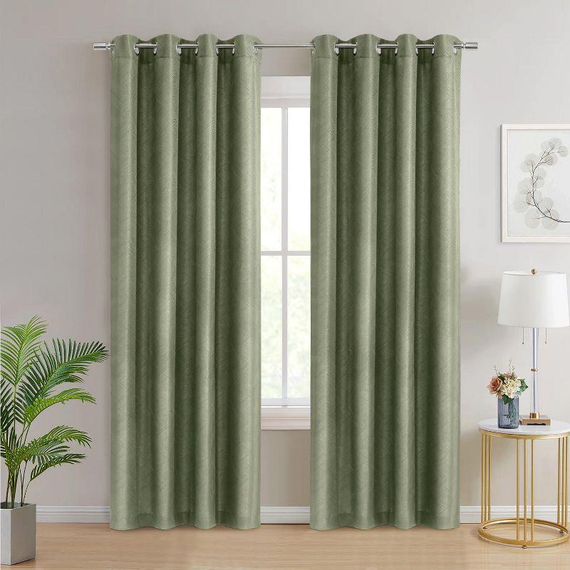 Habitat Abstract Light Filtering Energy Efficeint Grommet Curtain Panel for Windows 52" x 108" Green