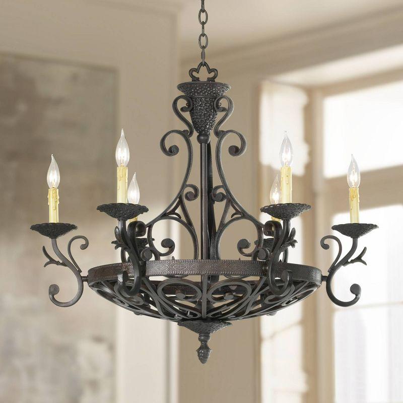 Bronze 35" Candle Chandelier with Elegant Design