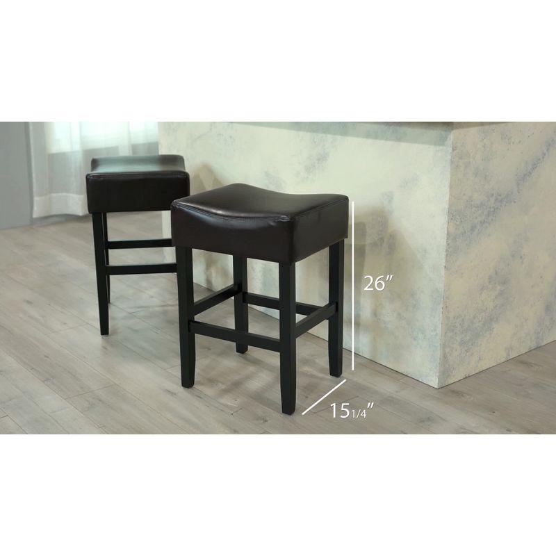 Christopher Knight Home Set of 2 Portman Backless Counter Height Barstools Brown: Upholstered, Wood Frame, 26" Seat Height