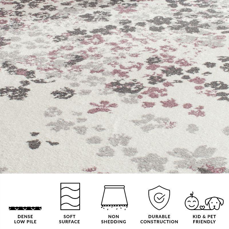 Adirondack ADR115 Non-Shedding Power Loomed Indoor Accent Rug - Ivory/Purple - 4'x4' - Safavieh