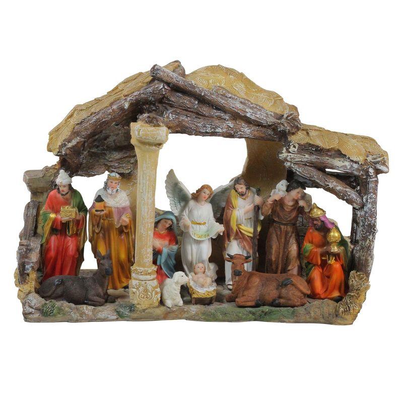 18" Traditional Religious Christmas Nativity with Stable House Decoration