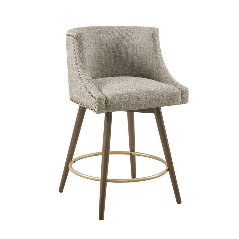 Powell Swivel Counter Height Barstool with 360-degree Swivel Seat Gray