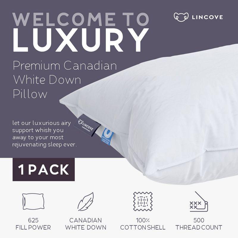 Standard White Down Hypoallergenic Luxury Sleeping Pillow