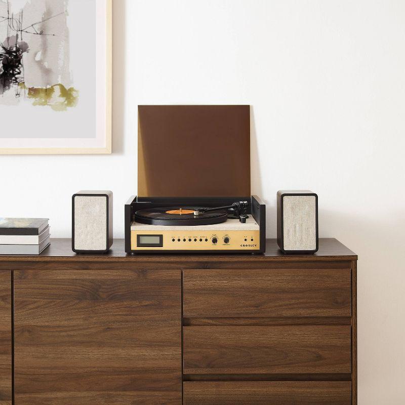 Crosley Coda Shelf System Vinyl Record Player - Black/Gold