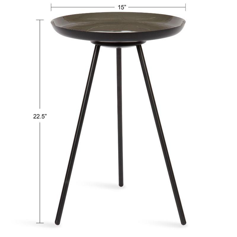 Kate and Laurel Laranya Round Metal Side Table, 15x15x22.5, Brown and Black