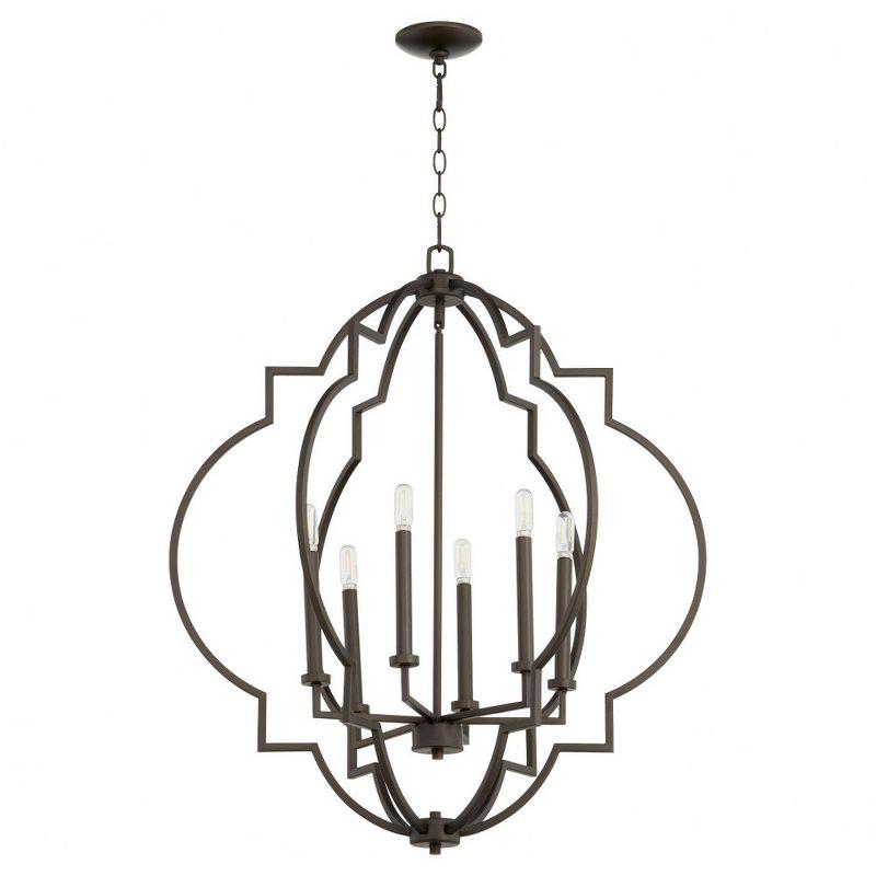 Quorum Lighting Dublin 6-Light Pendant, Oiled Bronze, 29.5W, 34H