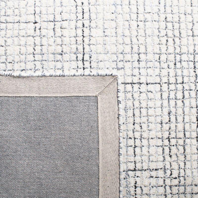 Handmade Tufted White Abstract Wool Viscose 6' x 9' Rug